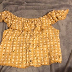 Nice orangey yellow blouse new worn once I never really had anywhere to wear it.